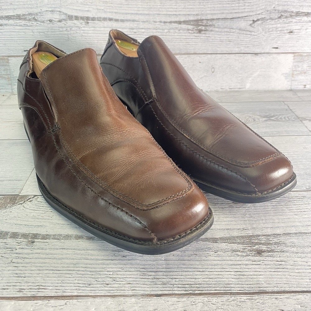 Joseph Abboud Shoes Mens 13 M Brown Leather Slip On Casual Dress Loafer Classic
